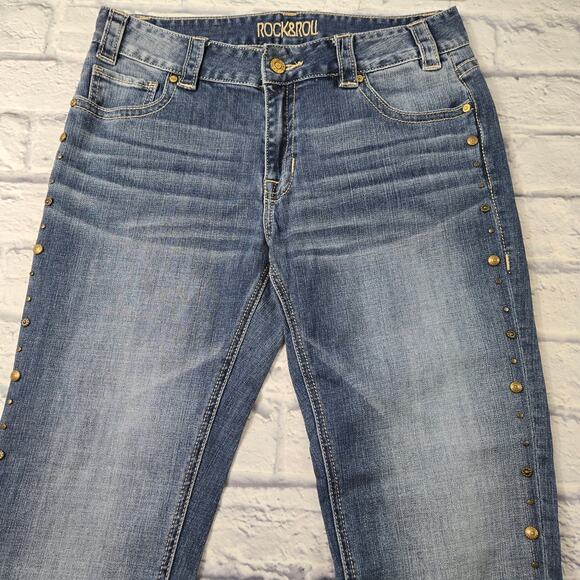 Rock&Roll Cowgirl Women's Jeans Studded Boyfriend size 28 Cutoff 29.25 Inseam - Picture 5 of 16